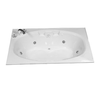 Laurel Mountain Princeton 71 in L x 47 in W x 21.5 in H 2 Person White Acrylic Oval in Rectangle Drop In Whirlpool Tub and Air Bath