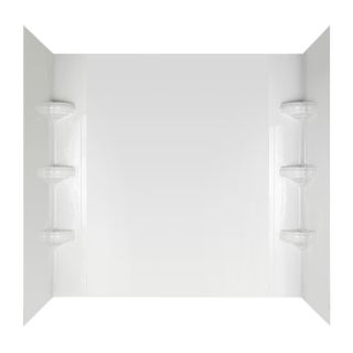 Aqua Glass Avondale 60 in W x 32 in D x 58 in H High Gloss White Polystyrene Bathtub Wall Surround