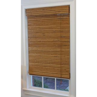 Style Selections 52 in W x 64 in L Pecan Light Filtering Bamboo Natural Roman Shade