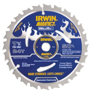 IRWIN Marathon with Weldtec 7 1/4 in 24 Tooth Circular Saw Blade