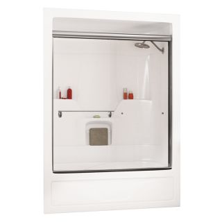 MAAX 57 3/8 in H x 53 1/2 in W Clear Bathtub or Shower Glass Panel