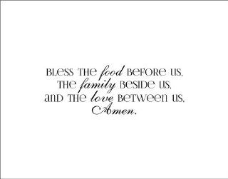 Bless The Food Before Us, The Family Beside Us, And The Love Between Us, Amen vinyl wall decal   Wall Decor Stickers