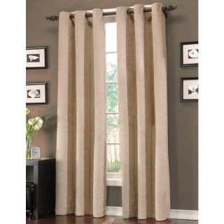 Style Selections Simsbury 84 in L Solid Tan Grommet Curtain Panel