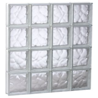 REDI2SET 48 in x 30 in Wavy Pattern Series Frameless Replacement Glass Block Window