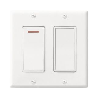 Broan 20 Amp White Double Pole Light Switch
