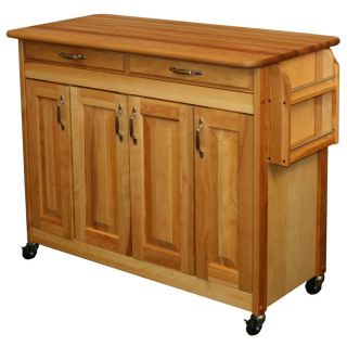 Catskill Craftsmen 44.375 in L x 20 in W x 34.5 in H Natural Kitchen Island with Casters