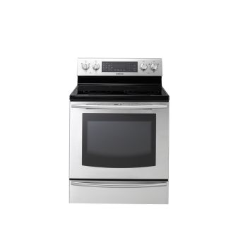 Samsung 30 in Smooth Surface Freestanding 5 Element 5.9 cu ft Self Cleaning with Steam Convection Electric Range (Stainless Steel)