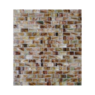American Olean Visionaire Evening Shadow Glass Mosaic Subway Indoor/Outdoor Wall Tile (Common 13 in x 13 in; Actual 12.87 in x 12.87 in)