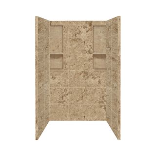 Style Selections 48 in W x 34 in D x 80 in H Sand Mountain Solid Surface Shower Wall Surround Side and Back Panels