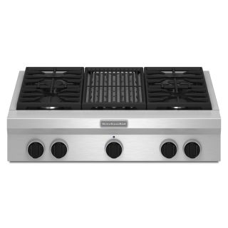 KitchenAid 36 in 4 Burner Gas Cooktop (Stainless)