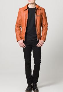 Freaky Nation TWISTER   Leather jacket   orange