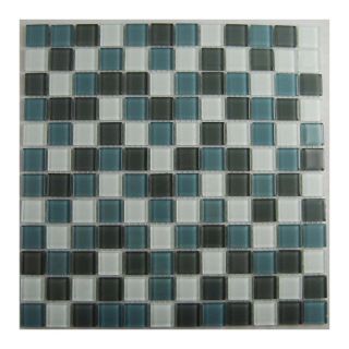 EPOCH Architectural Surfaces 5 Pack Brushstrokes Grays Glass Mosaic Square Wall Tile (Common 12 in x 12 in; Actual 11.62 in x 11.62 in)
