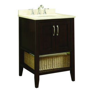allen + roth Tanglewood 24 in x 23.75 in Espresso Undermount Single Sink Bathroom Vanity with Natural Marble Top