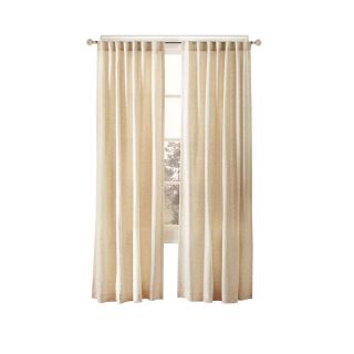 Simply Classic Dots 84 in L Dotted Linen Back Tab Curtain Panel