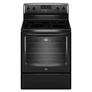 Maytag 30 in Smooth Surface Freestanding 5 Element 6.2 cu ft Self Cleaning Convection Electric Range (Black)