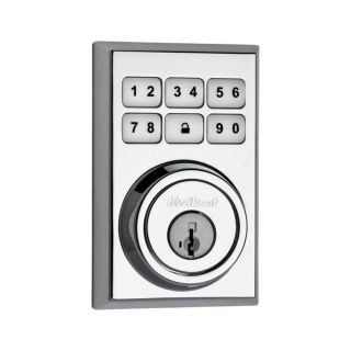 Kwikset SmartCode SmartKey Polished Chrome Commercial/Residential Single Cylinder Motorized Electronic Entry Door Deadbolt with Keypad (Works with Iris)
