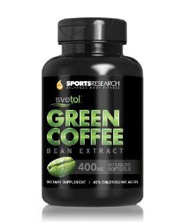 Green Coffee Bean Extract 400 Mg with Clinically proven SVETOL. Natural Weight Loss Supplement Containing 400 Mg of Extra Virgin Coconut Oil Per Serving. 60 Fast acting Decaffeinated Liquid Softgels Health & Personal Care