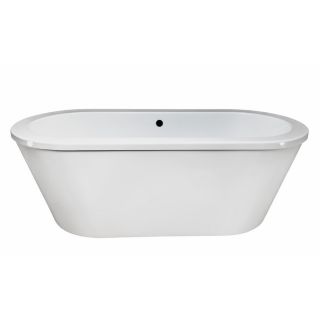 Laurel Mountain Fayette 69.5 in L x 31.5 in W x 24.375 in H White Acrylic Oval Pedestal Bathtub with Front Center Drain