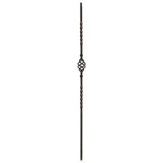 Creative Stair Parts Powder Coated Wrought Iron Single Basket Baluster (Common 42 in; Actual 42 in)