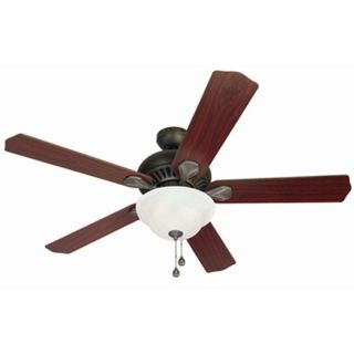 Harbor Breeze Crosswinds 52 in Oil Rubbed Bronze Indoor Downrod or Flush Mount Ceiling Fan with Light Kit and Remote Control