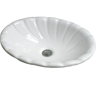Barclay Corona White Drop In Oval Bathroom Sink with Overflow