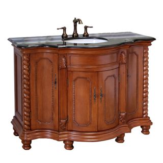 Bellaterra Home 48 in x 22 in Light Walnut Undermount Single Sink Bathroom Vanity with Granite Top