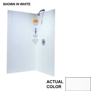 Swanstone 38 in W x 38 in L x 70 in H White Fiberglass/Plastic Composite Shower Wall Surround Corner Wall Panel