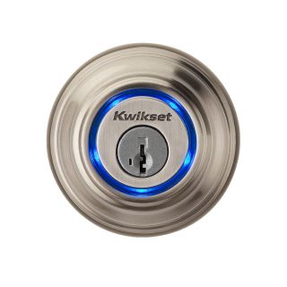 Kwikset Kevo SmartKey Satin Nickel Residential Single Cylinder Motorized Electronic Entry Door Deadbolt with Bluetooth