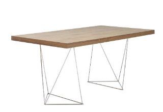 Temahome Multi Table Top Shelving Unit with Trestles, 71 Inch, Walnut and Chrome   Standing Shelf Units
