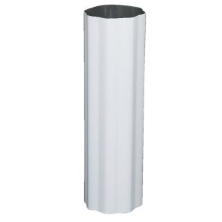 Amerimax White Metal 4 in x 10 ft White Aluminum Round Downspout