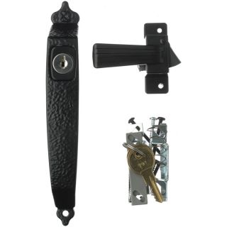 WRIGHT PRODUCTS 3.5 in Keyed Black Screen Door and Storm Door Colonial Push Latch