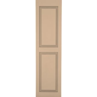 Severe Weather 2 Pack Sandstone Raised Panel Vinyl Exterior Shutters (Common 59 in x 15 in; Actual 58.5 in x 14.5 in)