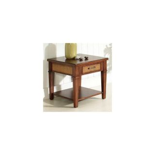 Somerton Home Furnishings Mesa Medium Brown Walnut Mahogany Rectangular End Table