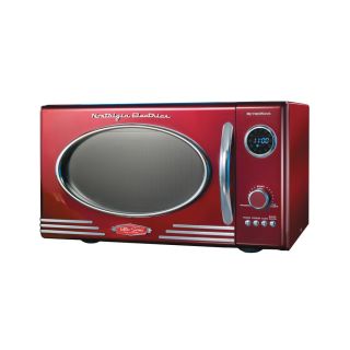 Nostalgia Electrics 0.9 cu ft 800 Watt Countertop Microwave (Red)