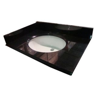 allen + roth 31 in W x 22 in D Black Absolute Granite Undermount Single Sink Bathroom Vanity Top