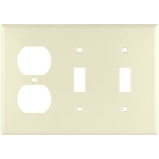 Cooper Wiring Devices 3 Gang Almond Combination Plastic Wall Plate