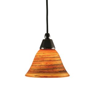 Brooster 7 in W Black Copper Mini Pendant Light with Tinted Shade