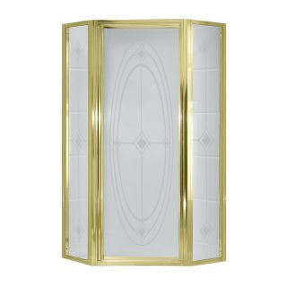 Sterling 72 in H Polished Brass Neo Angle Shower Door