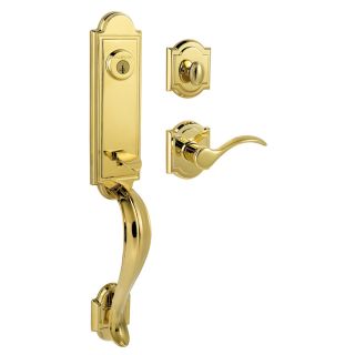 Kwikset Prestige Prestige Smartkey Lifetime Polished Brass Residential Single Lock Keyed Door Handleset