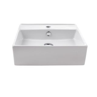 Kraus Ceramic White Drop In Square Bathroom Sink with Overflow
