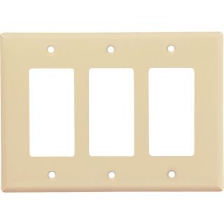 Cooper Wiring Devices 3 Gang Ivory Decorator Rocker Nylon Wall Plate
