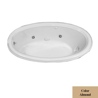 Laurel Mountain Leah 69.5 in L x 41.75 in W x 21.5 in H Almond Acrylic Oval Drop In Whirlpool Tub and Air Bath