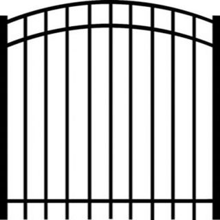 Barrette Black Aluminum Fence Gate (Common 60 in x 48 in; Actual 65 in x 48 in)