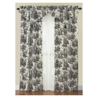 Waverly Country Life 84 in L Black Rod Pocket Curtain Panel