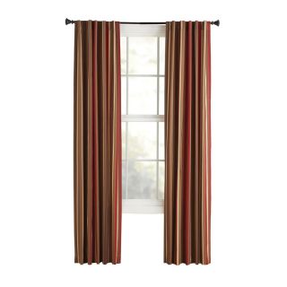 Style Selections Bernard 84 in L Striped Red Back Tab Curtain Panel
