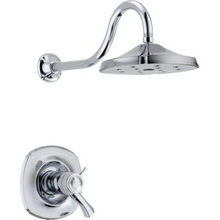 Delta Addison Chrome 1 Handle Shower Faucet Trim Kit with Rain Showerhead