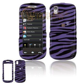 Purple and Black Zebra Animal Skin Design Snap On Cover Hard Case Cell Phone Protector for Samsung Instinct S30 M810 [Beyond Cell Packaging] Cell Phones & Accessories