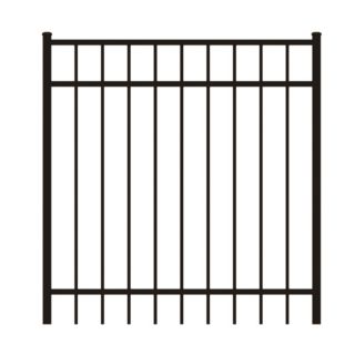 Ironcraft Black Powder Coated Aluminum Fence Gate (Common 52 in x 44 in; Actual 52 in x 44 in)