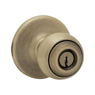 Kwikset Polo Antique Brass Round Residential Keyed Entry Door Knob
