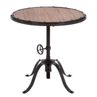 Woodland Imports Metal Round End Table
